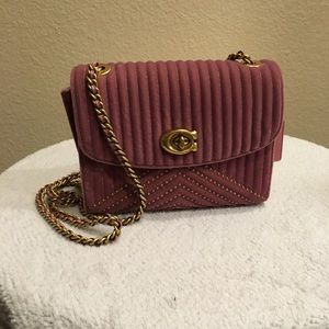 Velvet quilting with rivers Coach Parker 18